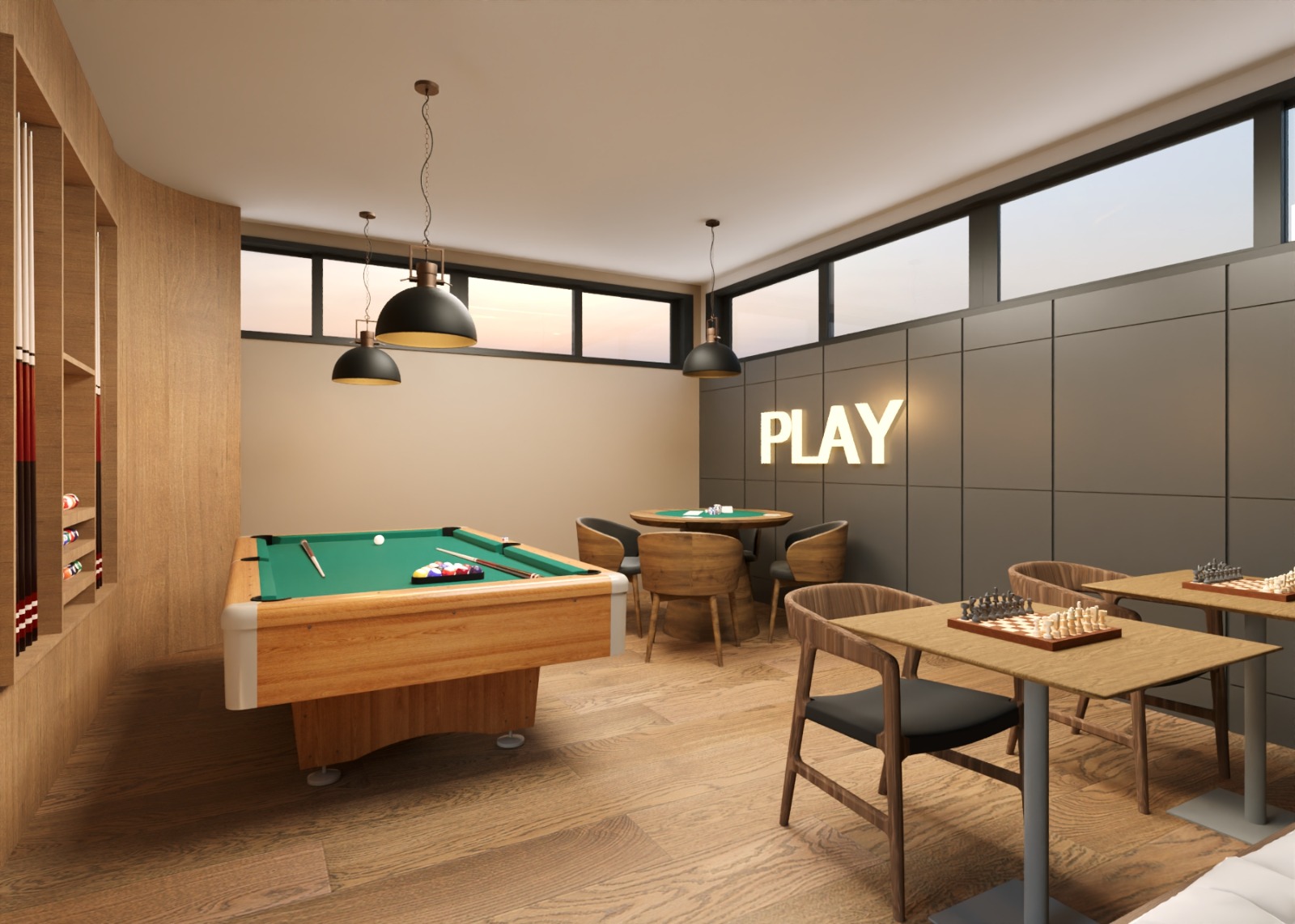 Perspectiva 3D dos ambientes do El Shaday