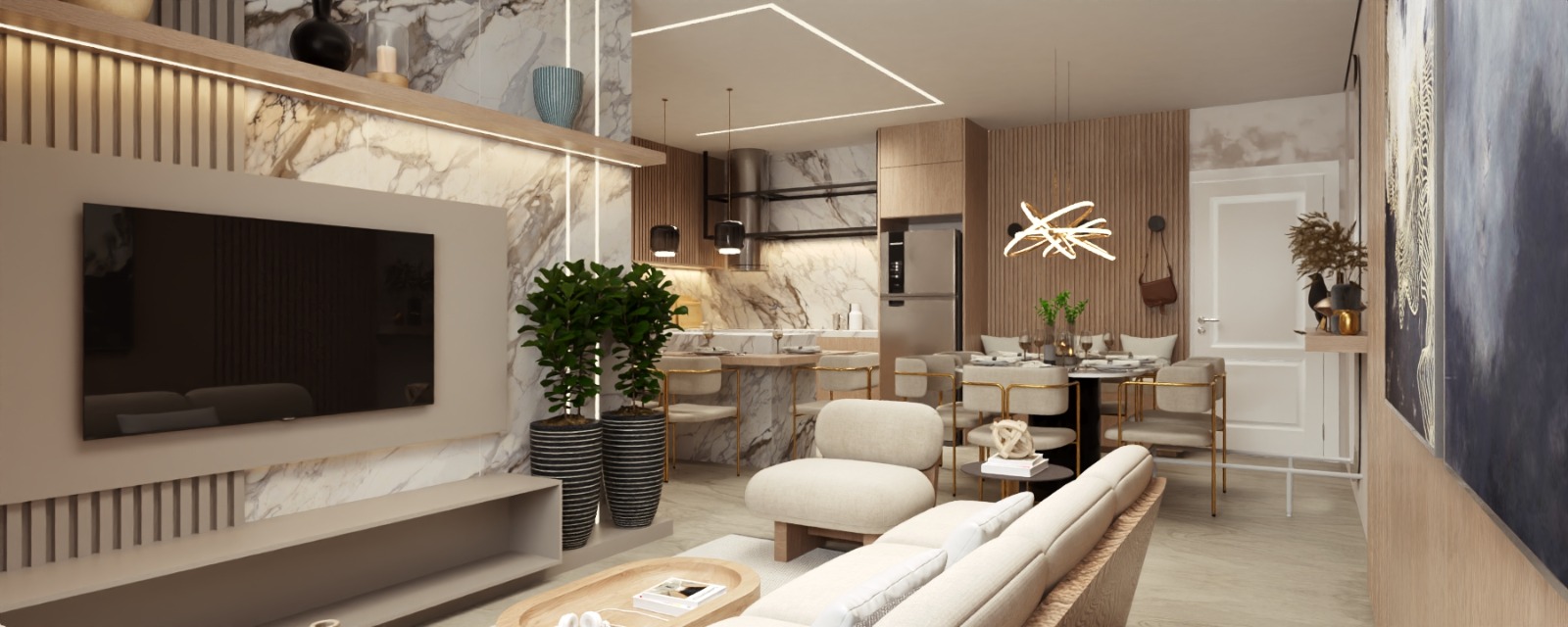 Perspectiva 3D dos ambientes do El Shaday